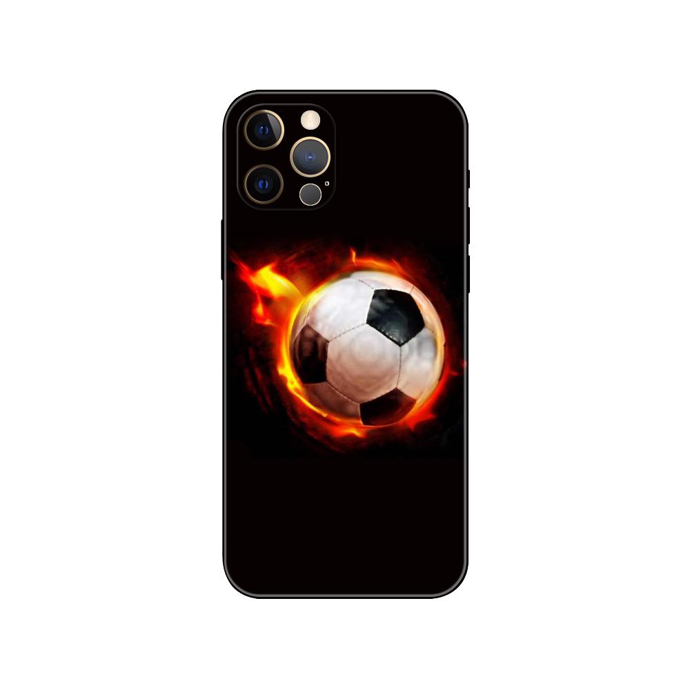 Футбольный чехол для телефона iPhone 5 5s 2020se 6 6s 7 8 plus x 10 XR XS 11 12 13 mini pro MAX черная задняя крышка из ТПУ