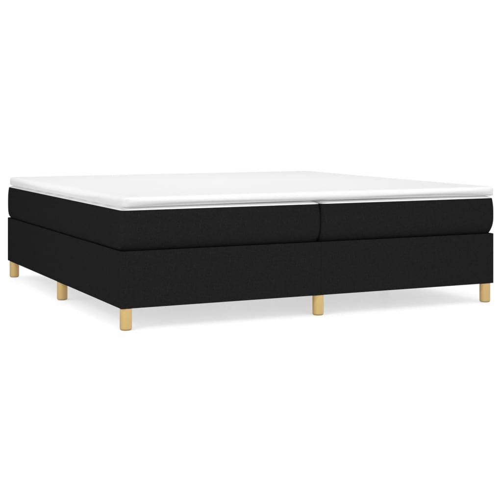 Box Spring Bed Frame Black 200 x 200 cm Fabric