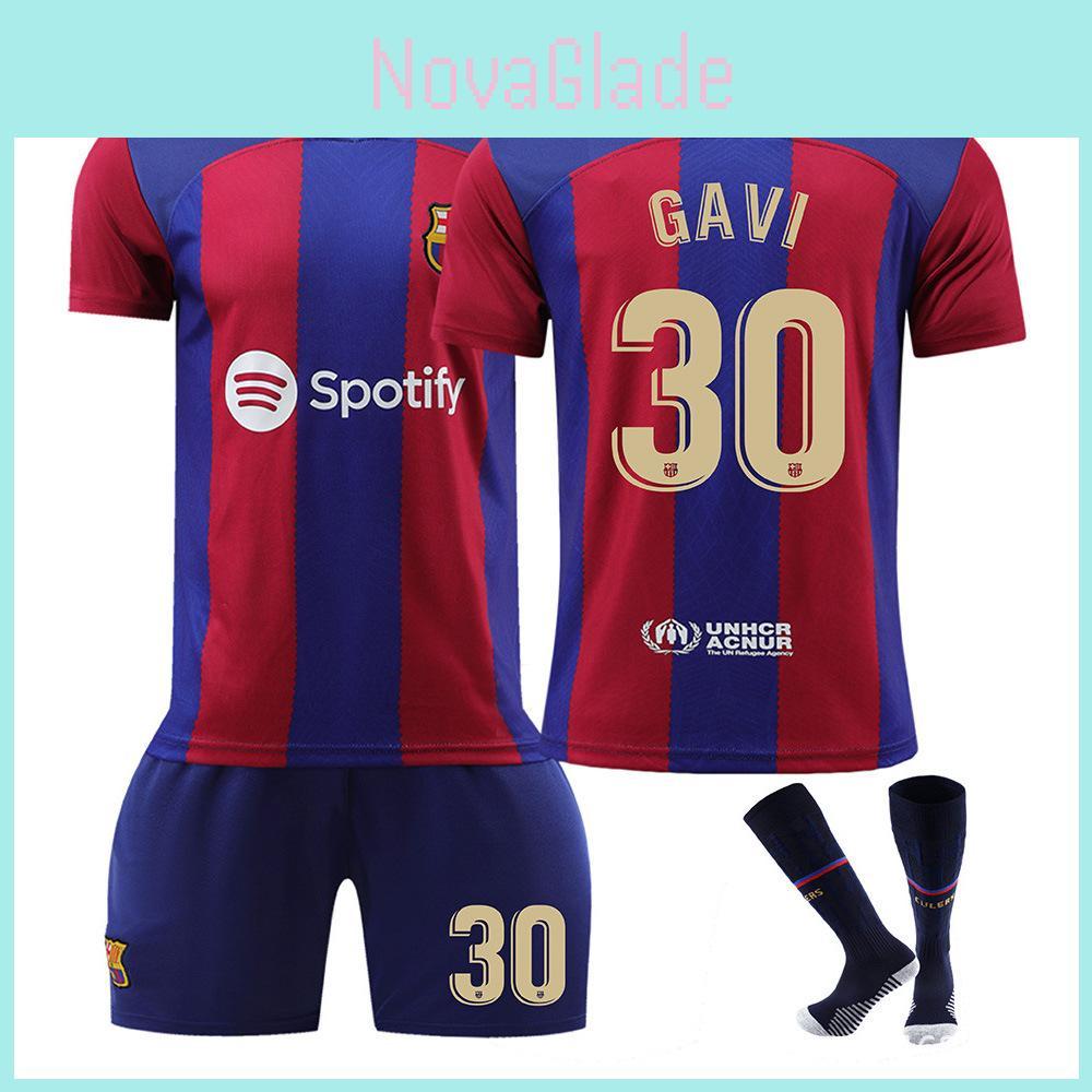 Премиальный домашний футбольный комплект «Барселоны» 2324 9 Левандовски 7 Де Йонг 8 Педри 30 Гави Джерси