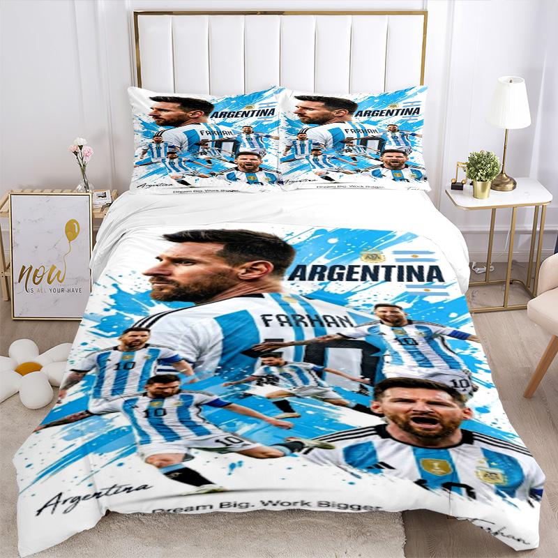 Argentina Football Dream Big Print 3Pcs Bedding Setduvet Cover With 2 Bedropillowcase Home Birthday Gift