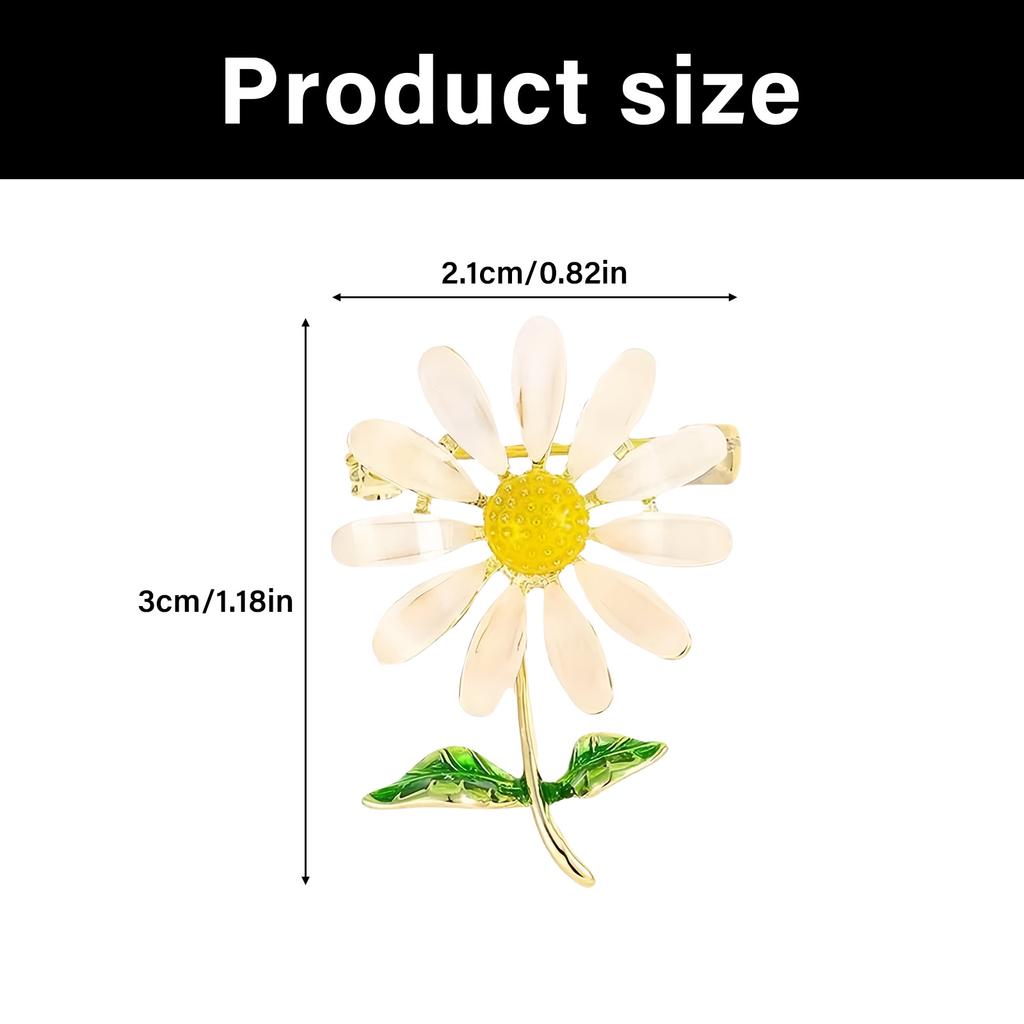 Intricate Daisy Flower Alloy Brooch Secure Pin For Dresses Coats Hats Bags Elegant Fashion Accessory Clothing Accessories