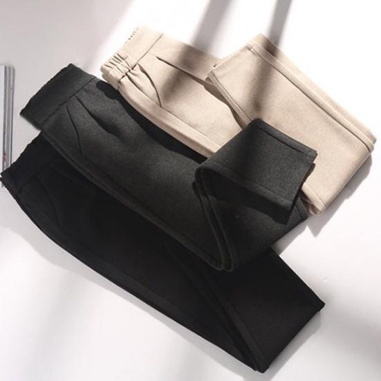 Женские шерстяные шаровары эластичные костюмные брюки с высокой талией женские однотонные брюки с карманами для офиса и путешествий