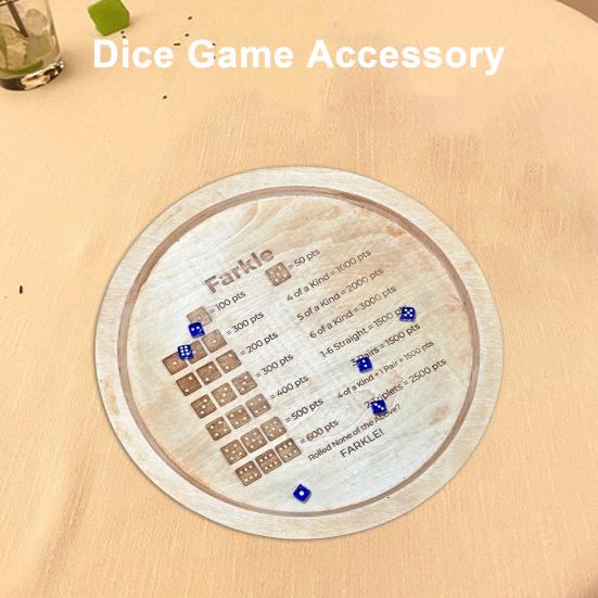 Деревянный поднос для игральных костей Farkle с игральными костями 7/12/14 дюймов, подставка для подсчета очков Farkle, игровой набор с правилами для игрового вечера, семейного сбора