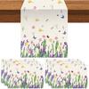 7 шт. Весенний скатерть и салфетки Набор из 72 x 13 дюймов Скатерть с тюльпанами и салфетки Льняная Пасхальная Фермерская Рустикальная Цветочная скатерть для стола на Весну