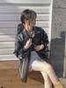 Korean Style Women's Trendy Lapel Motorcycle Leather Jacket - Autumn Loose Fit Cardigan Top