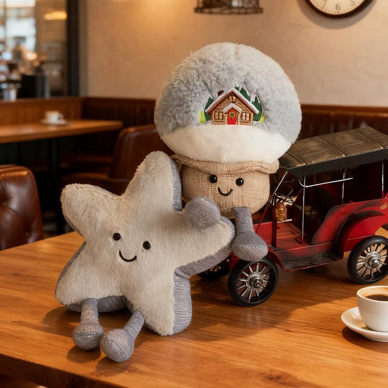 Christmas Christmas Tree & Snow Globe Plush Toys Holiday Pillow Festive Decor Stuffed Ornaments Collectible Companion Doll Gift