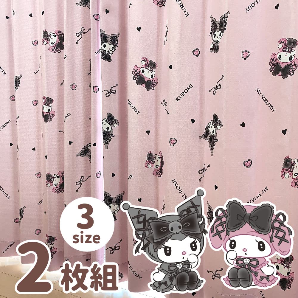Kuromi My Melody Midnight Merokuro 2-го класса светонепроницаемая теплозащитная штора Ширина 100 x 135 см Длина Комплект из 2 шт. Sanrio SANRIO My Melody Моющиеся