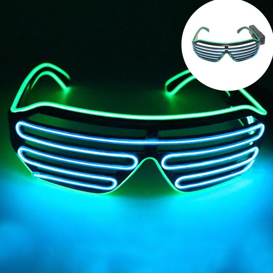 Light Up Neon Rave Glasses Flashing Shutter Glasses El Wire LED Sunglasses Glowing DJ Costumes for 80s Parties Music Festival