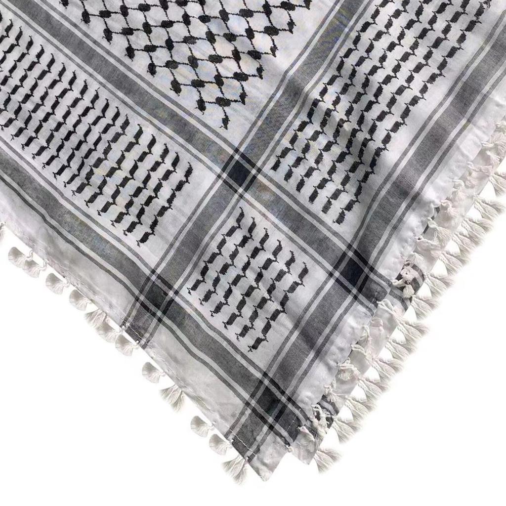 Middle East Keffiyeh Headscarf Square Men Scarf Wrinkles Resistant Bandana Scarf for Men and Women