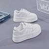 2024 Women's Thick-Soled White Casual Sneakers: Versatile Hong Kong Style, Height Enhancing, Summer Niche Popular.