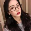 Women's Cool Half Frame Glasses Square Metal Eyewear No Lenses Fashion Unisex Stylish Personality Eyeglasses Frames