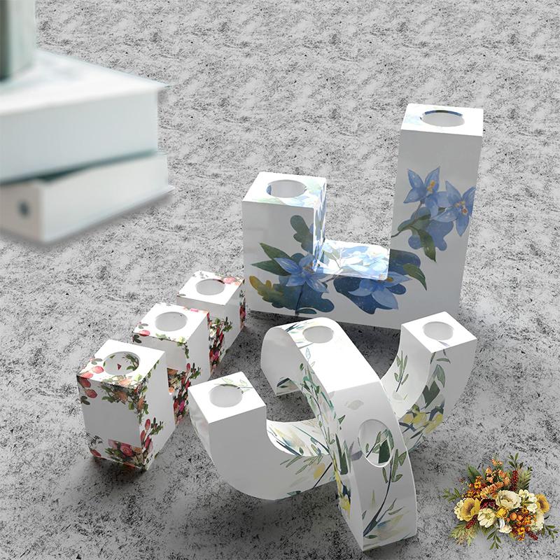 Силиконовая форма для трапециевидного подсвечника Необычная форма для подсвечника