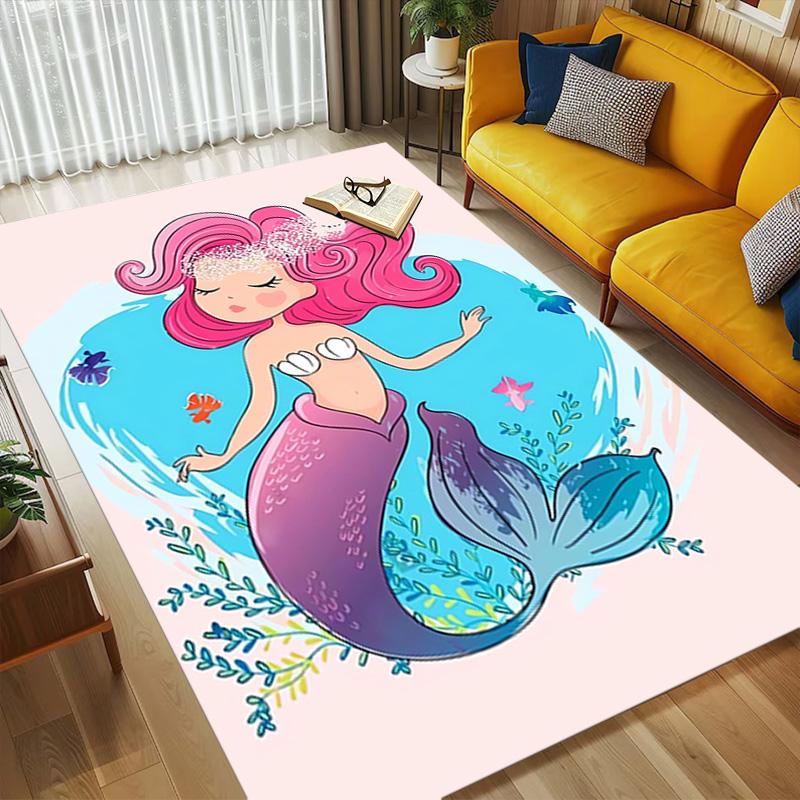 Mermaid Dream Living Room Nonslip Area Rug Soft Carpet For Bedroom Game Playroom Sofa Office Home Decor Doormat Christmas Gift C9302486