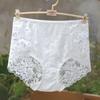 Ladies Mesh Panties High-waist Seamless Lace Underwear Briefs Transparent Silk Women Cotton Health Knickers Lingerie XXXL