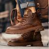 Luxury Men Ankle Boots Retro British High-top Men Boots Fashion High Quality Leather Shoes Outdoor Men Motorcycle Boots