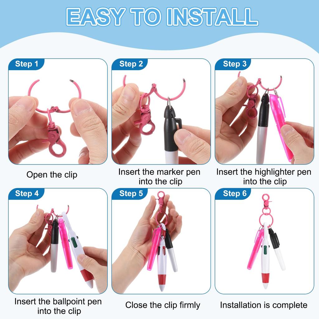 PATIKIL 3 шт. Мини-маркер Бейдж-ролик Ручка-маркер Масляный маркер для бейджей Выдвижной наконечник Шариковая ручка с клипсой-брелоком для офиса