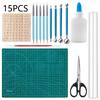 24-Piece Pottery Tool Set: Clay, Stone, Sculpture Carving Knives, Sponges, Sticks, Silicone Dotting Pens