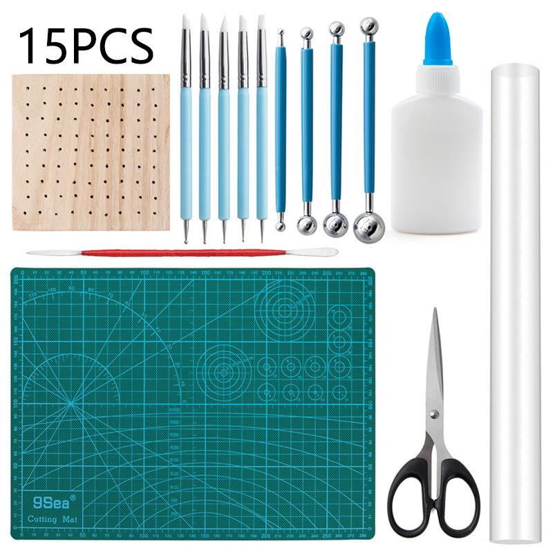 24-Piece Pottery Tool Set: Clay, Stone, Sculpture Carving Knives, Sponges, Sticks, Silicone Dotting Pens