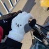 2/4/8 шт. (1/2/4 пары) Перчатки из кораллового флиса с вышивкой медведя, толстые зимние теплые мультяшные перчатки от холода для взрослых, в стиле Инс