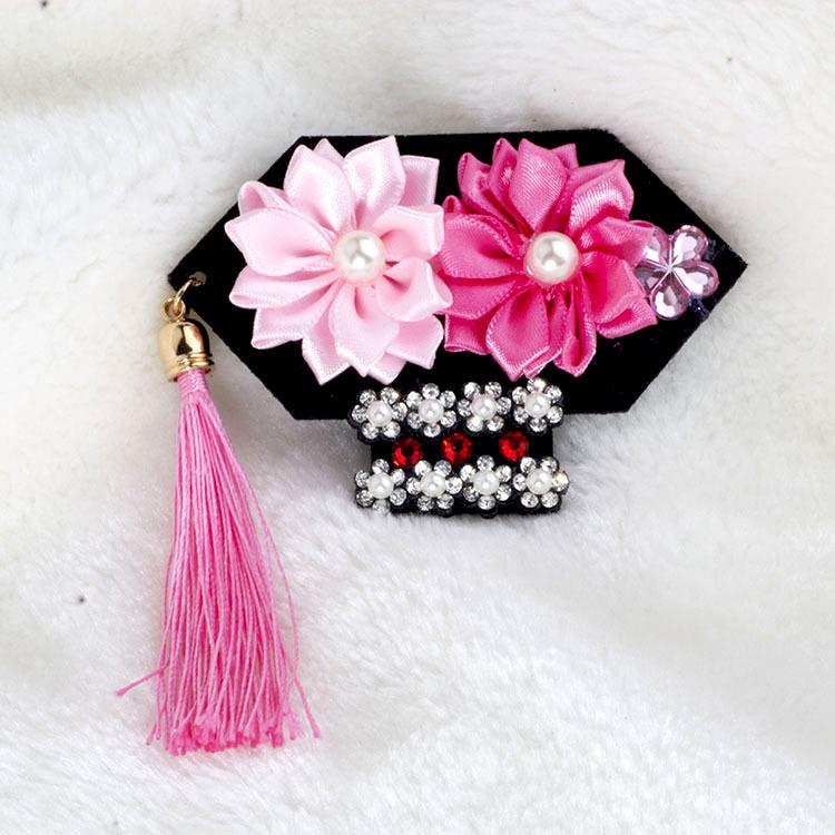 Handmade Plaid Frog Hair Clip for Pets - Suitable for Dogs like Yorkshire, Maltese, Shih Tzu