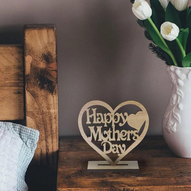 1/2 шт. Подарки на День матери для мамы, Деревянная табличка в форме сердца ручной работы, Лучшая мама Счастливая