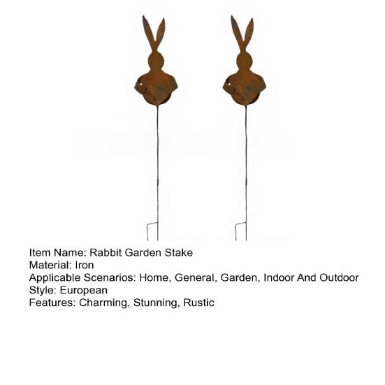 Easter Vintage Metal Rabbit Shaped Planter Garden Stake Rustic Bunny Silhouette Yard Decor with Patina Finish for Outdoor Garden Spring Flower Plants