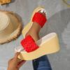 2025 Summer Round Toe Casual and Comfortable Fish Mouth Wedge Platform Shoes Solid Color Sexy Women's Sandals