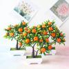 Artificial Plants Bonsai Orange Fruit Tree Potted Wedding Banquet Decor Party Hotel Flower Ornament Home Living Room Decorations