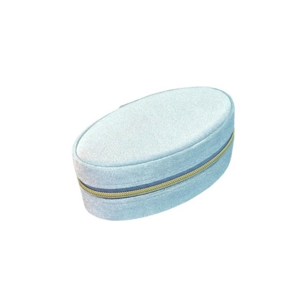 Oval Shape Oval Velvet Jewelry Box Portable Ring Earring Necklace Box Gift for Women