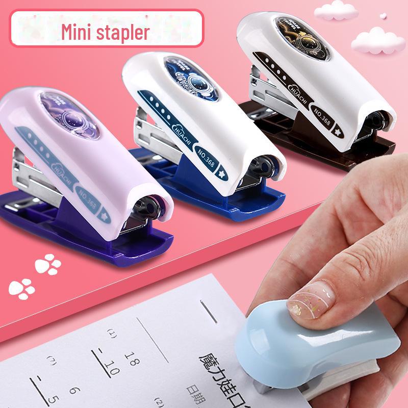 Portable Mini Stapler Set - Cute Cartoon Design for Students
