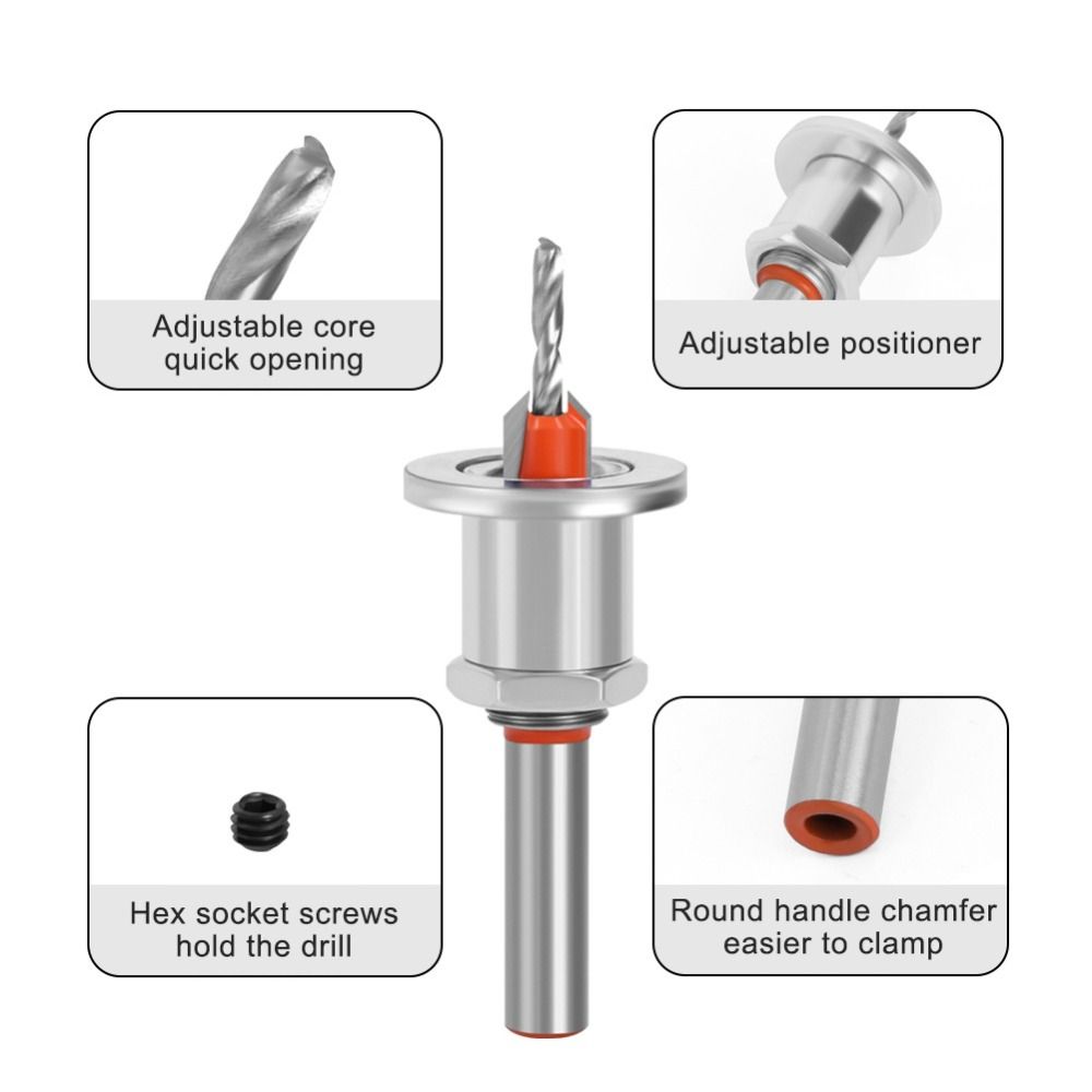 Adjustable Shank Countersink Drill Bit Wear Resistant Chamfer Tool  Screw Chamfer