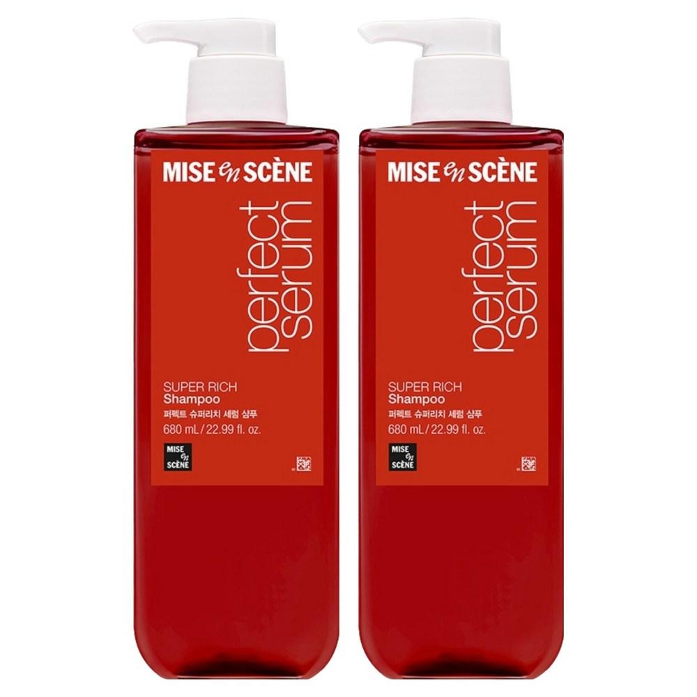 Mise-en-scène Perfect Super Rich Serum Шампунь для экстремально поврежденных волос Цветочный мускусный аромат 680 мл 2 шт