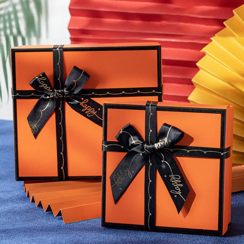 Orange Bow Gift Box Premium Gift Box Wedding Gift Box Birthday Valentine Gift Wrap Gift Box