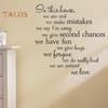 In This House Letter Wall Sticker Self-adhesive Decal Living Room Live City Fashion Home Decor