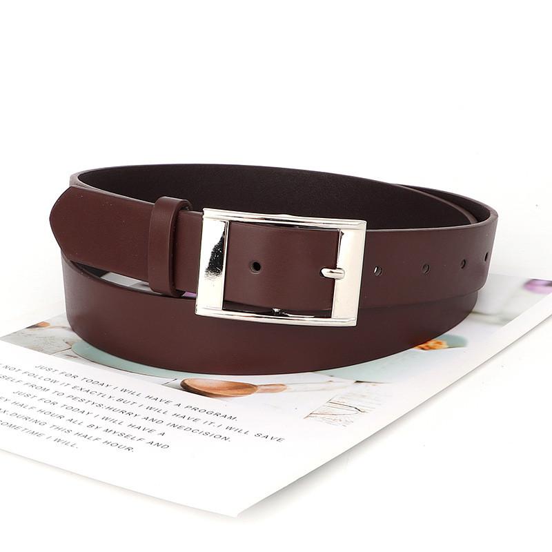 Womens Pu Leather Belt With Alloy Buckle For Casual Office Wear