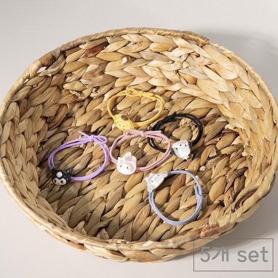 84x84 Vivid Character Hair Tie 5p Set, a Popular Character In Korea