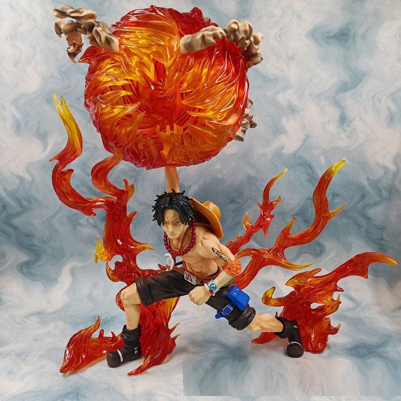 Фигурки аниме One Piece Огненный Кулак Эйс Могут Быть Любимыми Две головы ПВХ Платформа светящаяся Доминирующий 16,14 дюйма/41 см игрушки Прочные Подарки