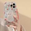 Милый держатель-ручка в виде кролика Чехол для телефона Для iPhone 16 15 14 13 12 11 Pro Max XR X XS 7 8 Plus Подставка Цветочный Прозрачный Мягкий Силиконовый Чехол