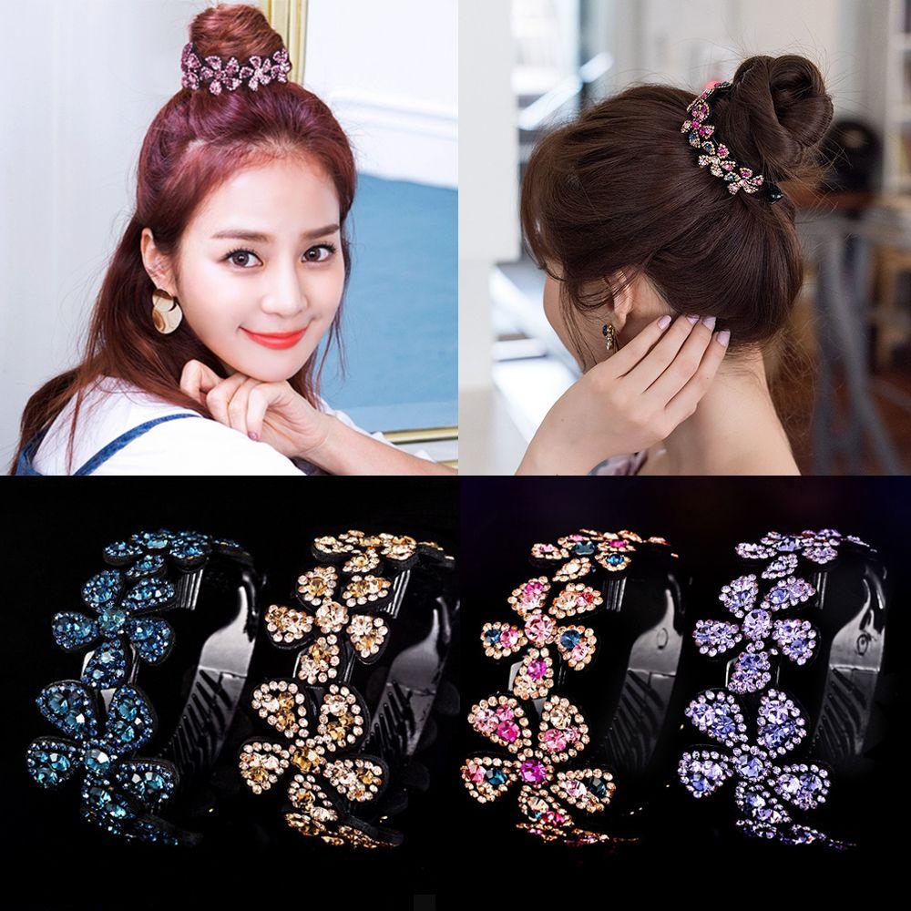 Expanding Hairpin Flowers Hair Clips Rhinestone Hairpins Bird Nest Twist Clip Crystal Hair Claw