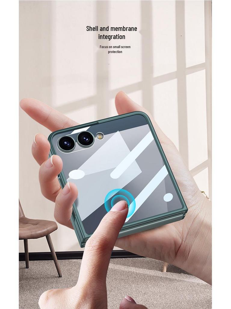 Ультратонкий модный браслет-чехол для Samsung Z Flip7 - Однотонный с противошпионской защитной пленкой