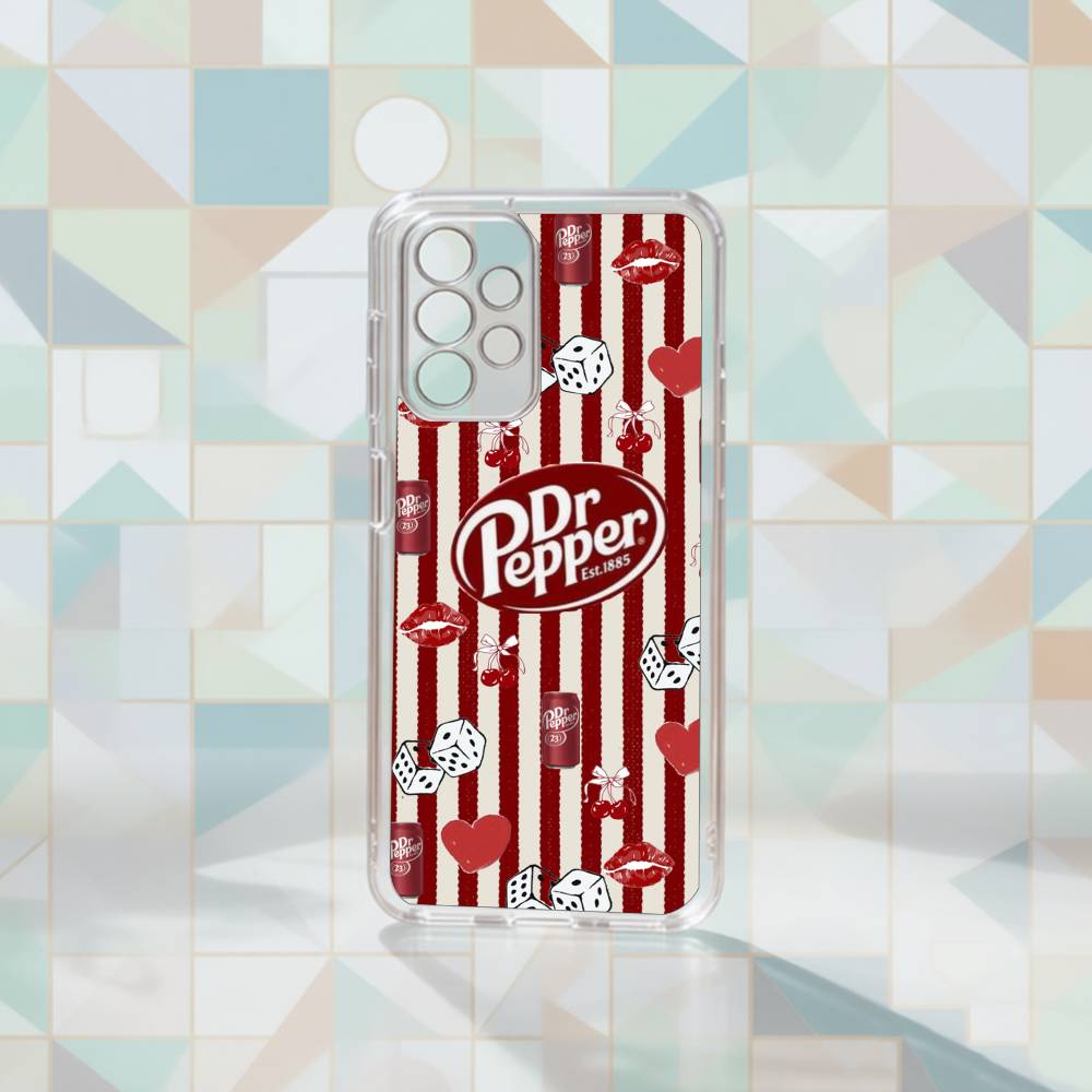 Чехол для телефона Cherry D-Drink Dr Pepper сахарный Прозрачный Силиконовый Мягкий Для Samsung S25,S24,S21,S22,S23,S30,Ultra,S20,Plus,Fe