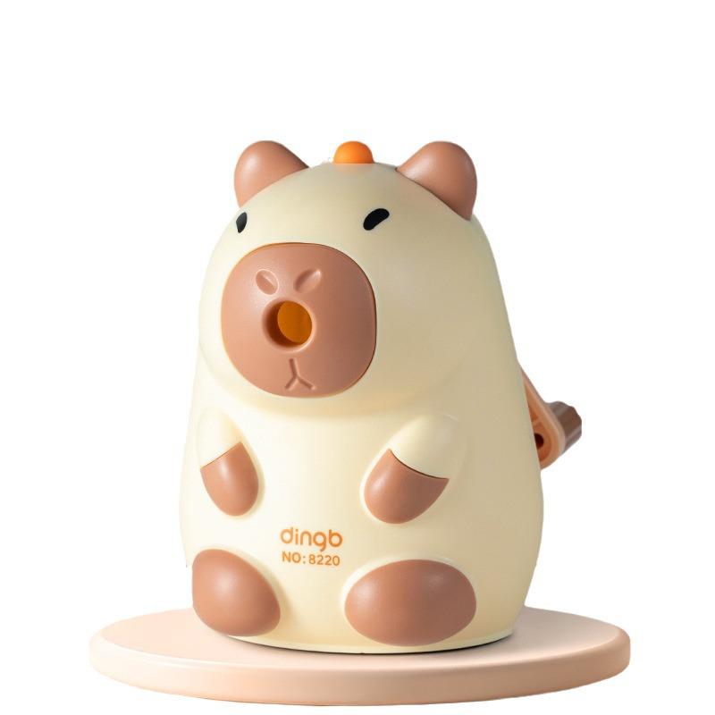 Xiaomeng Capybara Hand-Crank Pencil Sharpener with Automatic Lead Advance - Cute and Boxed, Perfect for Kids' Gifts