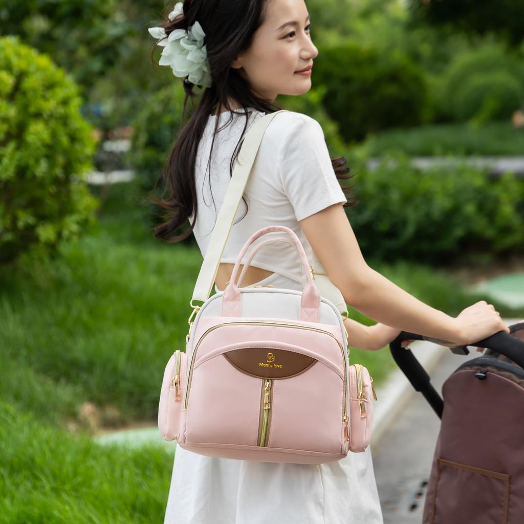 Сумка-тоут для мамы Оксфорд Многофункциональный рюкзак Сумки через плечо для детских подгузников Сумка-холодильник для детских бутылочек на открытом воздухе Женский портативный рюкзак для коляски