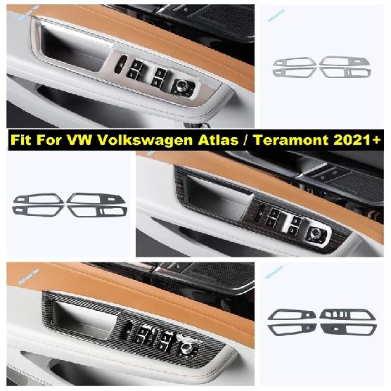 Car Door Handle Holder Window Glass Lift Button Decoration Cover Trim Accessories For VW Volkswagen Atlas / Teramont