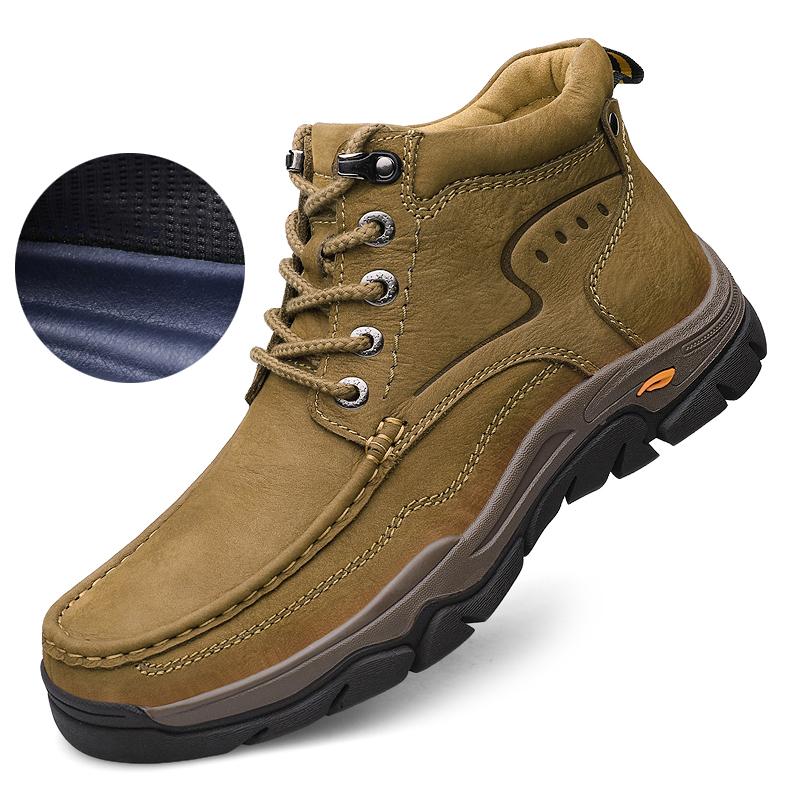 Мужская обувь из натуральной кожи, кроссовки, водонепроницаемые уличные мужские ботинки, зимние мужские походные ботинки