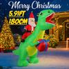 5.91ФТ Надувная игрушка Санта Клаус Динозавр со светодиодной подсветкой Рождественское украшение для двора, газона, вечеринки, Рождественские товары для дома, украшение, подарок