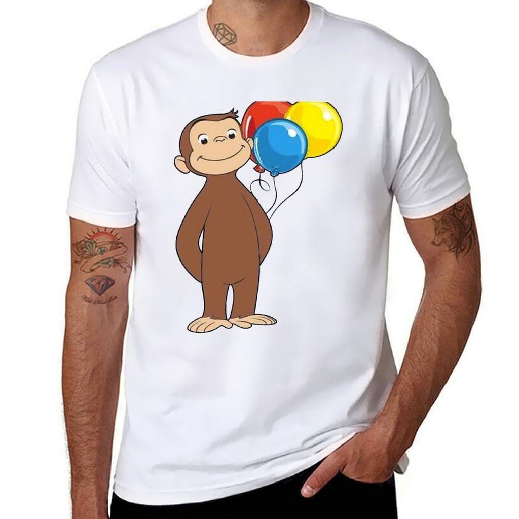 Curious George With Balloons Tshirt Holiday Outdoor Tshirt