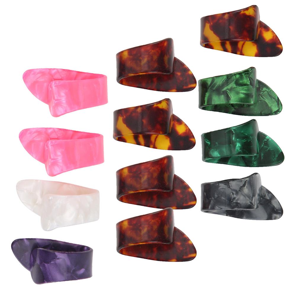12Pcs Finger Picks Thumb Celluloid General Guitar Parts Instrument Accessories Storage Box