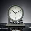Круглые настольные часы в европейском стиле, каминные часы, не тикающие, декоративные настольные часы Love для офиса, гостиной, спальни, фермерского дома