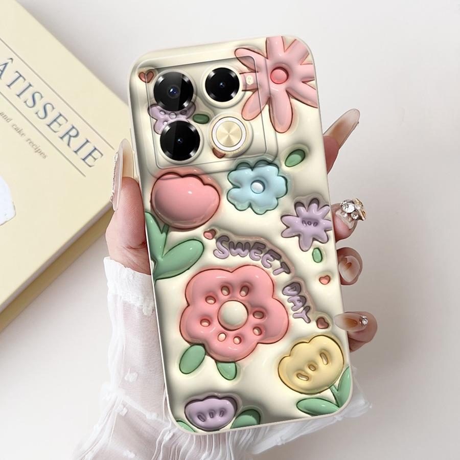 Чехол для Infinix Note 40 Pro Plus Note40 X6853 Чехол Цветок Мягкий Силикон Funda для infinix Note 40Pro X6852 Ударопрочный Capa